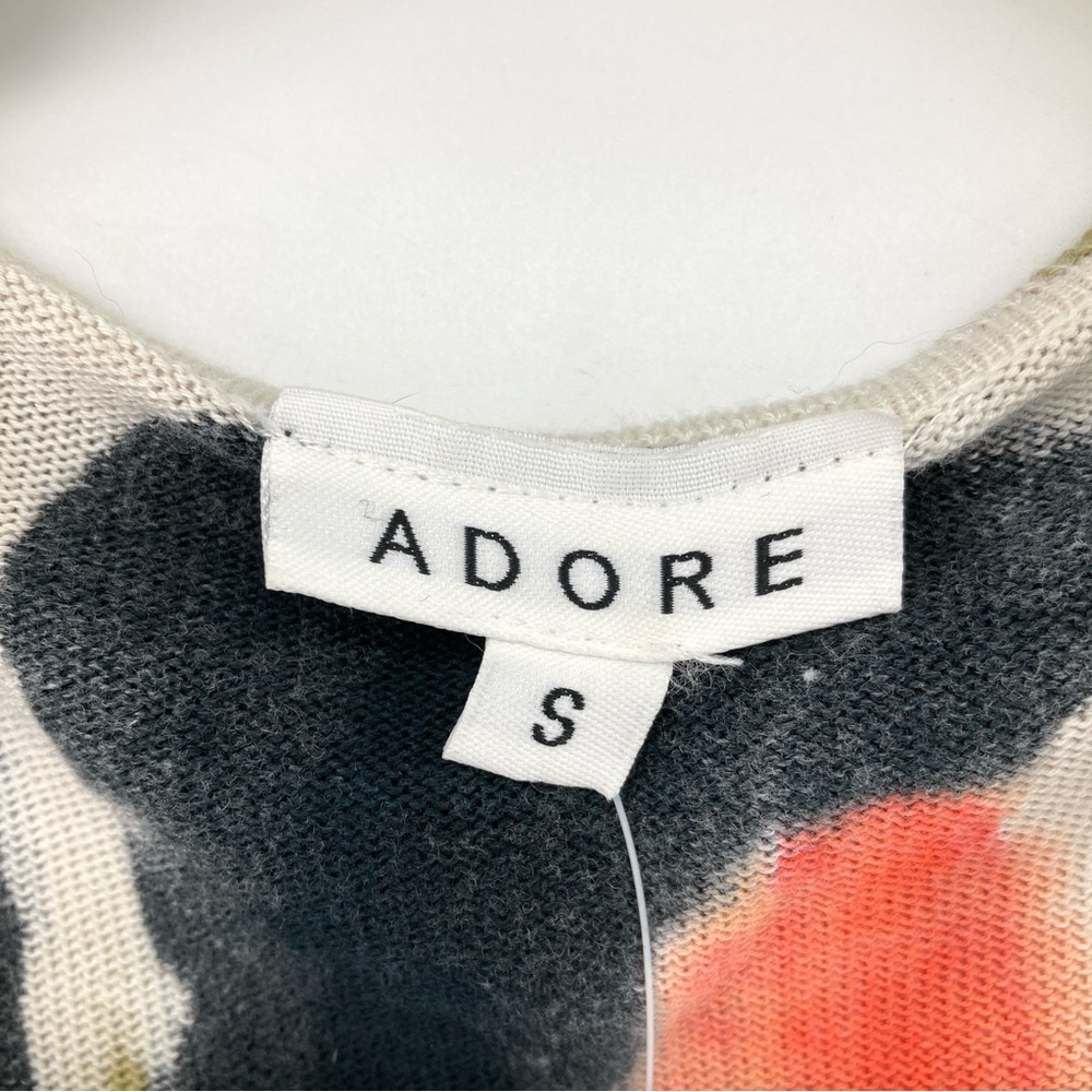 Adore Abstract Watercolor Open Ruffle Front Cardigan - Picture 5 of 8